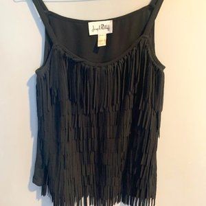 Joshep Ribkoff Black Fringe Tank size 6